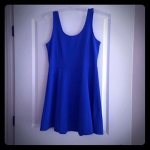 Hits above the knee royal blue skater dress